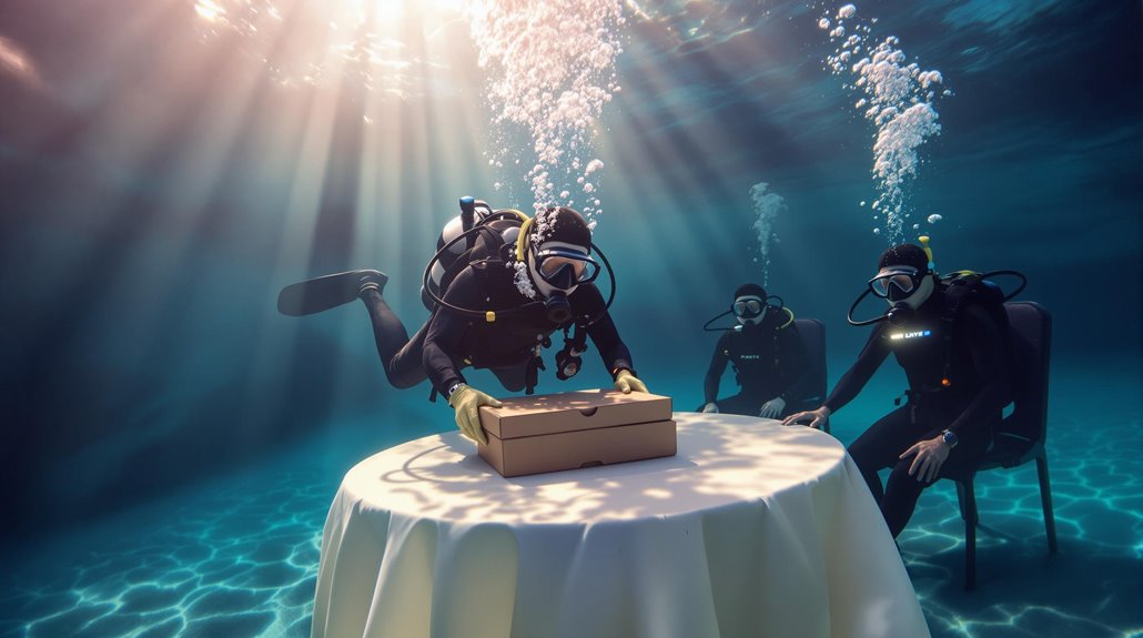 underwater pizza delivery service