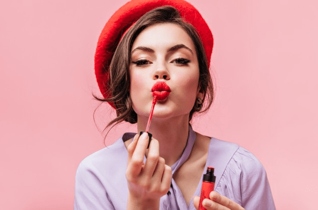 A girl with Red Lipstick