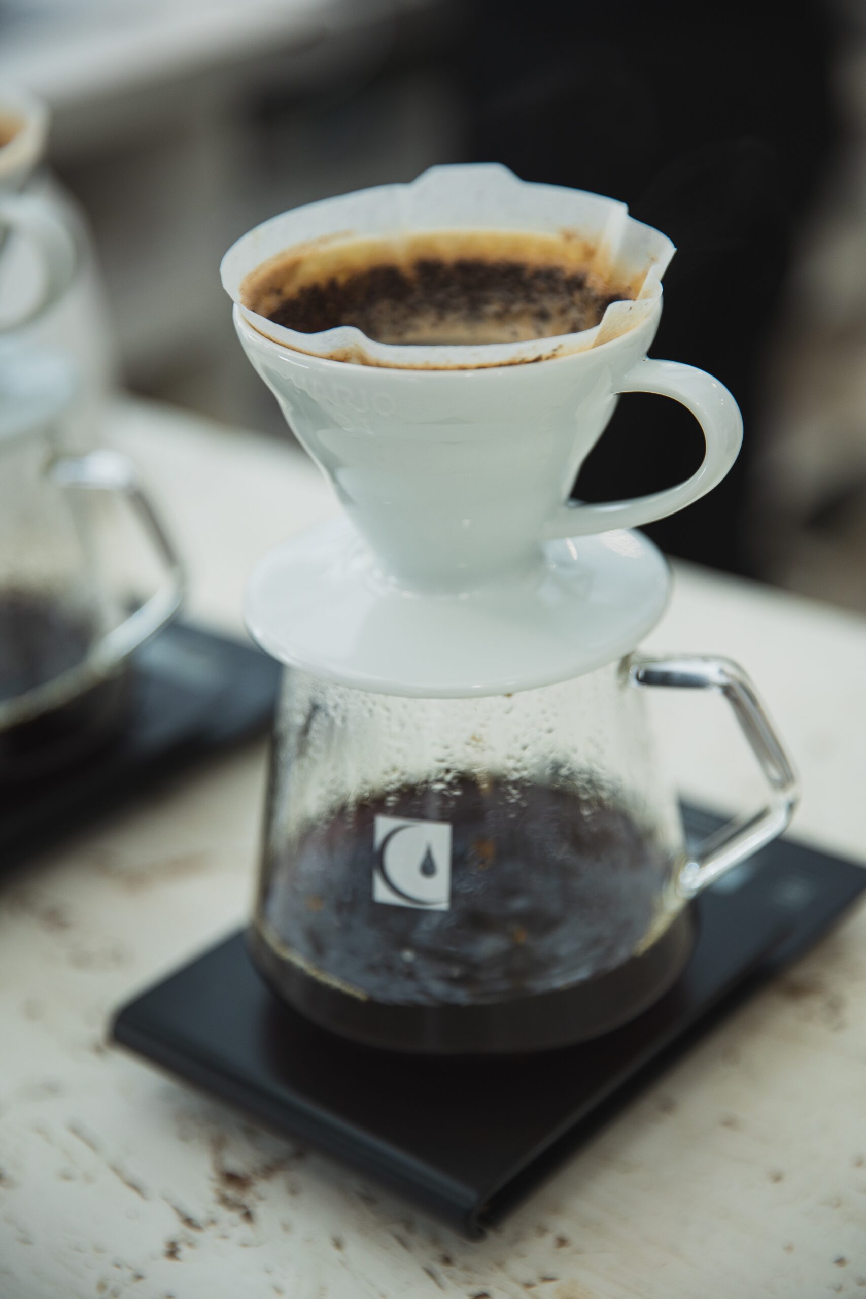 fresh drip coffee with filter