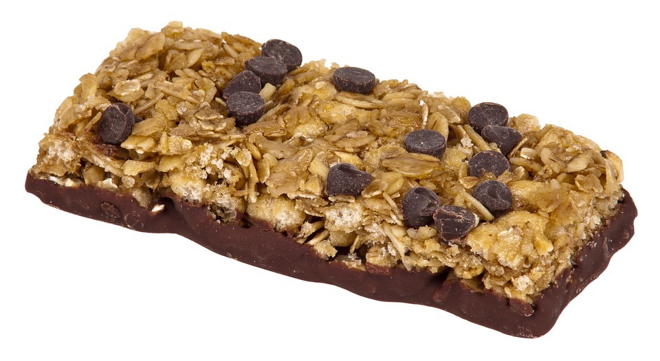 a healthy energy bar with granola and chocolate