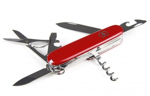 A red Swiss Army knife