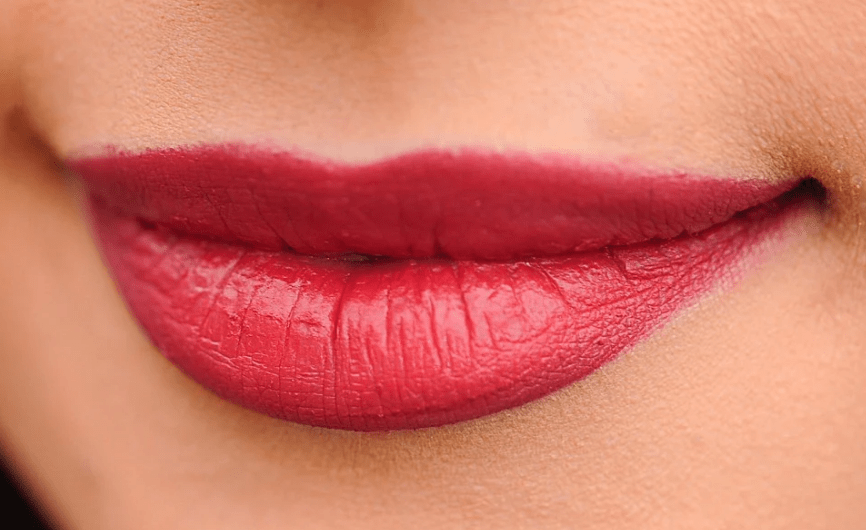red lips of a woman