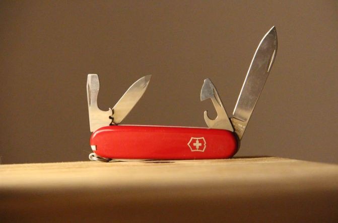 a Swiss Army knife with four tools