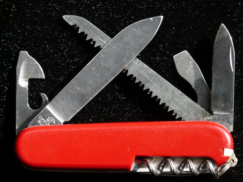 different tools of a Swiss Army knife