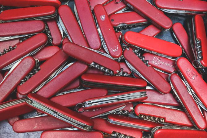 lots of Swiss Army knives