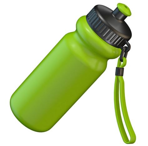 A green water bottle