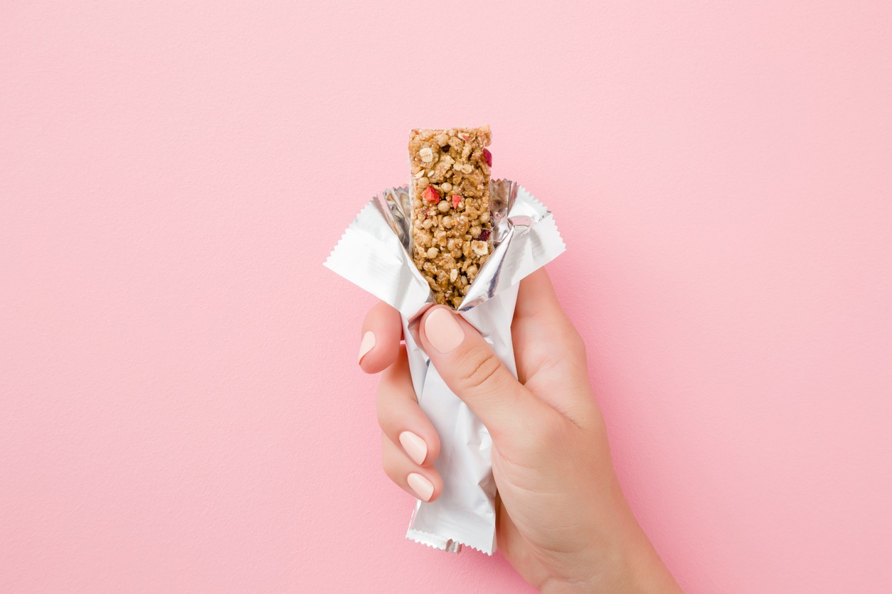 hand holding cereal bar